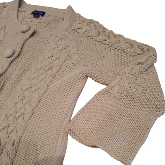 SPLENDOR! Cardigan Sweater Crochet Heavy Weight Buttons Womens Size L #7143 - Picture 3 of 6